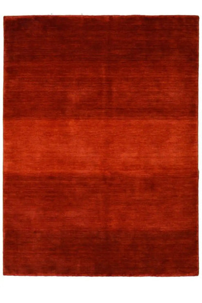Gabbeh rug in reddish brown, rectangular, evenly flat-woven (198×155 cm)