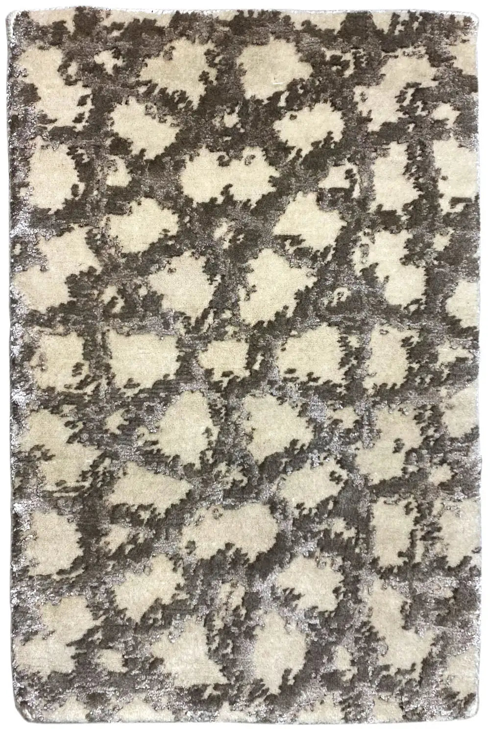 Designer rug 4959, 60x40 cm, beige with a gray abstract pattern