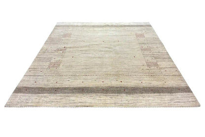 Lori gabbeh rug 250x205 cm, all-over light beige pattern with darker lines