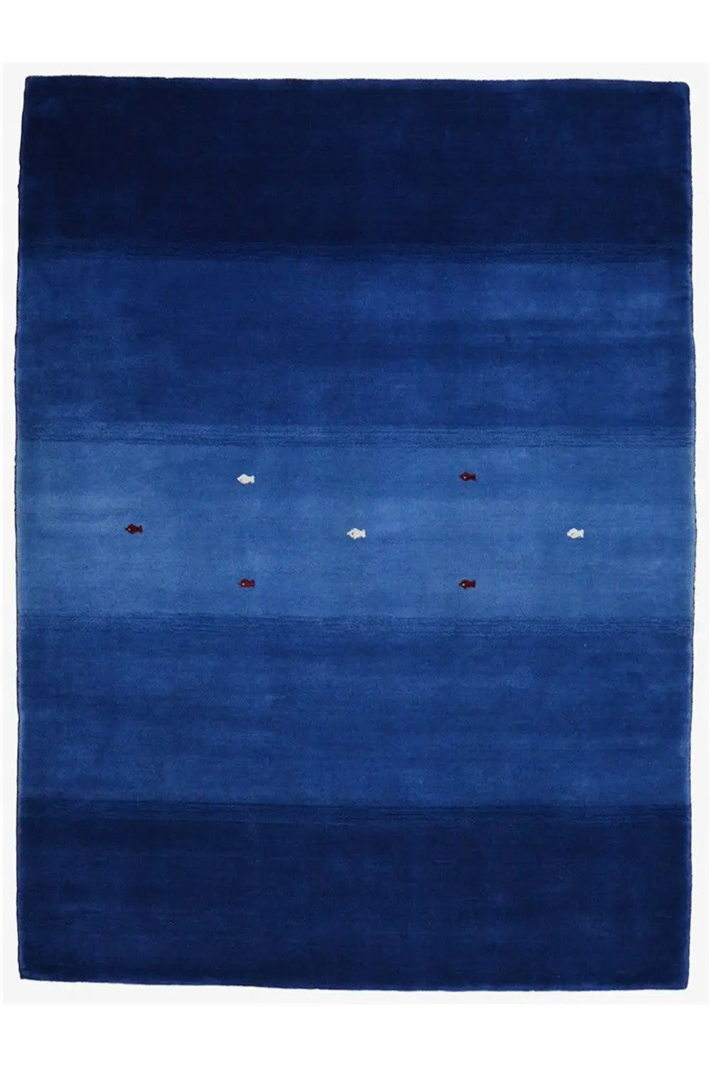 Blue Gabbeh rug with central dot pattern, approx. 176×129 cm