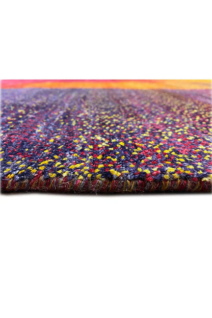 Gabbeh rug border and pile, multicolored with a dense pattern