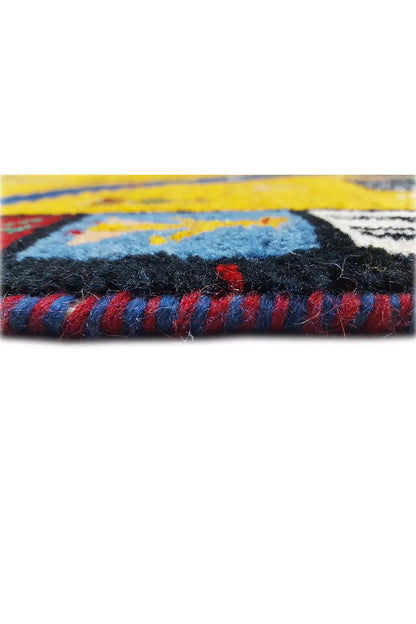 Gabbeh rug Lori (143x103 cm) Detail: colored border, fringe