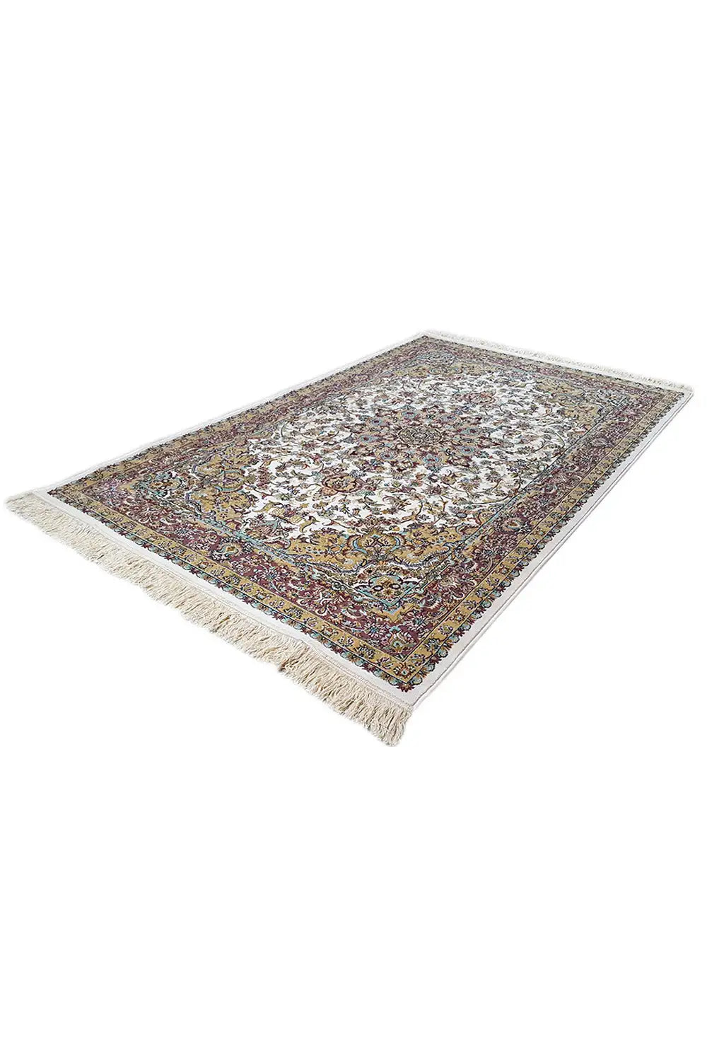Machine-woven rug 225x150 cm, spread diagonally with an ornamental border