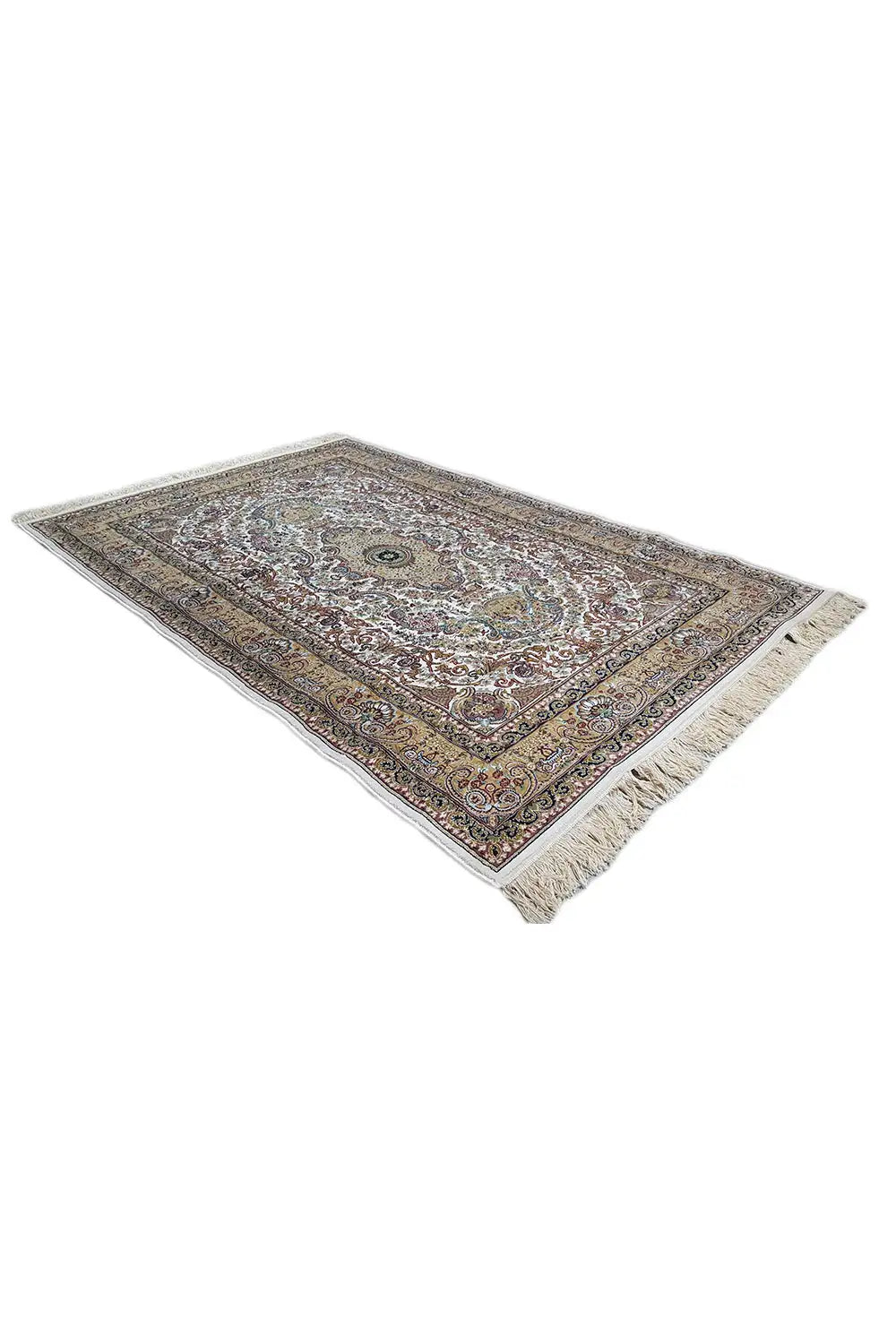 Machine-woven rug 225x150 cm with an oriental pattern and fringes along the edge