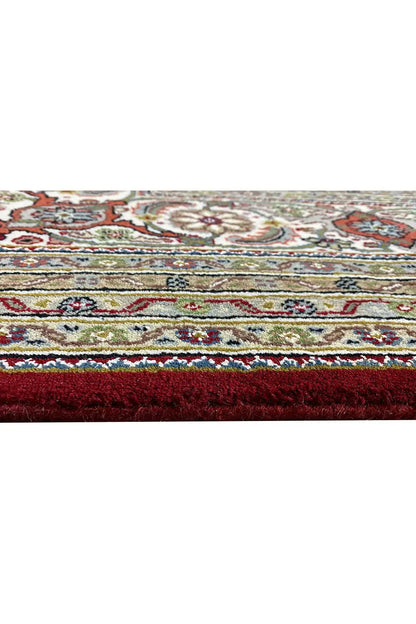 Carpet border with multicolored ornamental stripes and dense pile