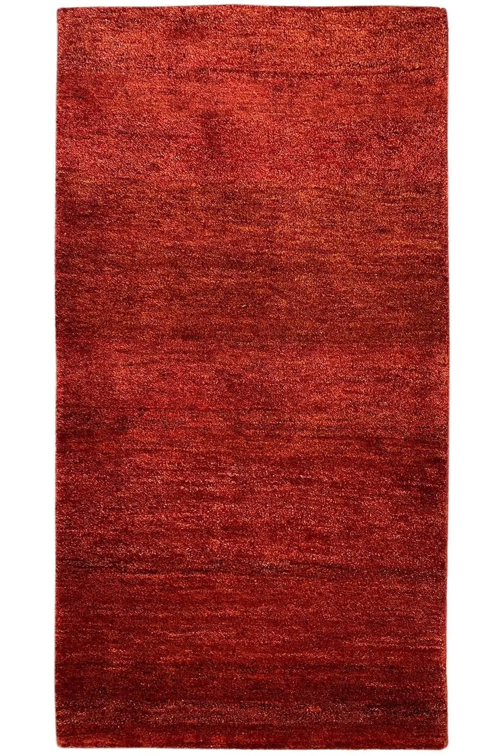 Gabbeh rug 145 x 72 cm: red, tightly woven rug with a fine surface texture