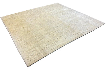 Gabbeh rug 190x201 cm, light beige, laid diagonally with a fine, irregular texture