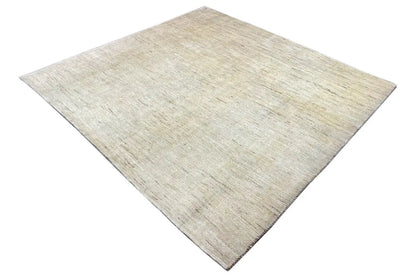Gabbeh rug 190x201 cm, light beige, large diagonal view with subtle texture