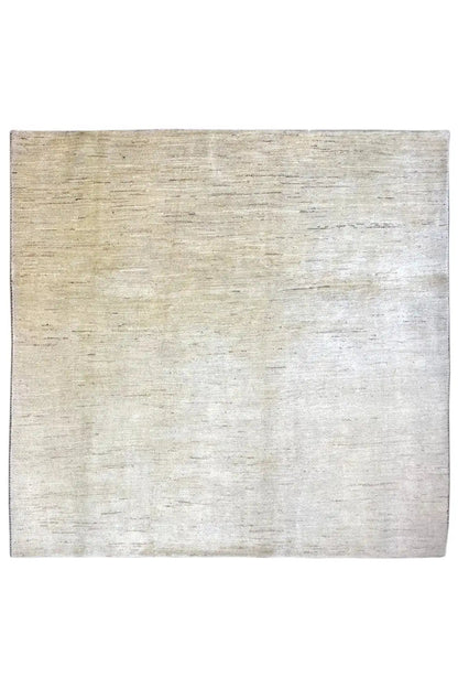 Gabbeh rug 190x201 cm, light beige surface with a fine texture, rectangular