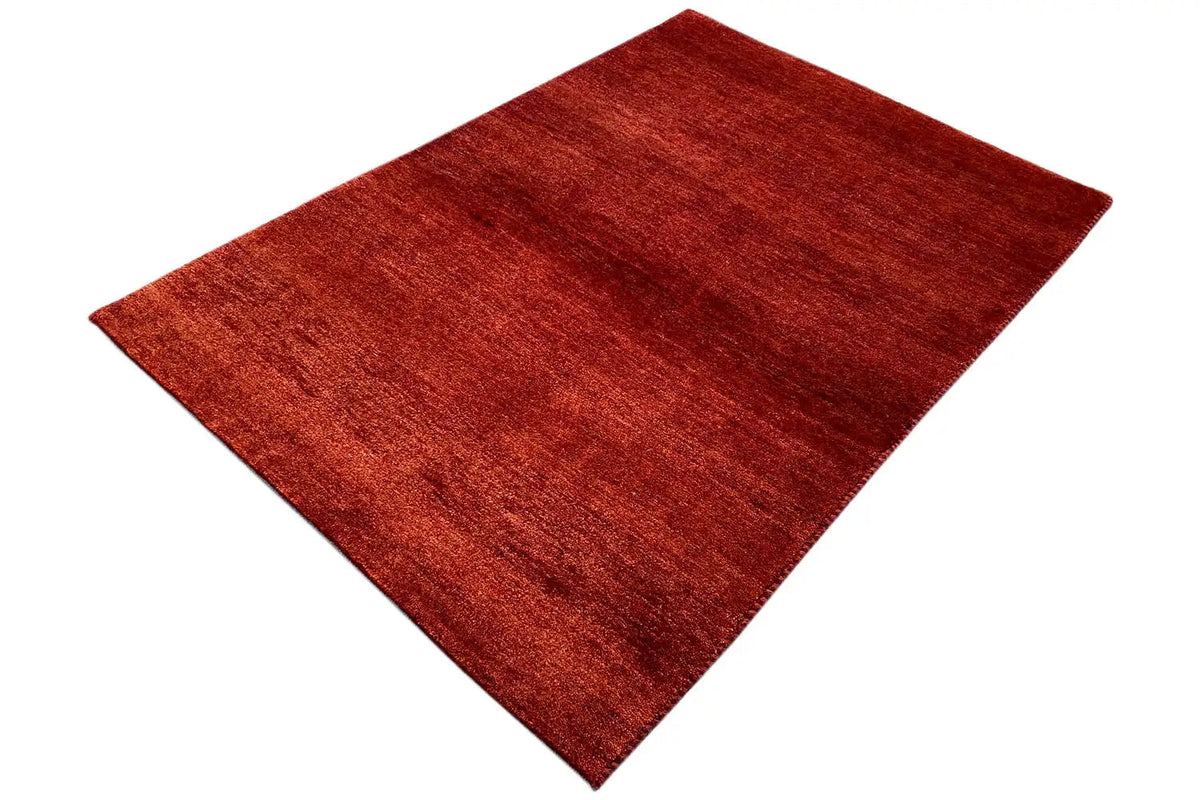 Gabbeh rug 151x106 cm, red woven rug, rectangular, from another perspective