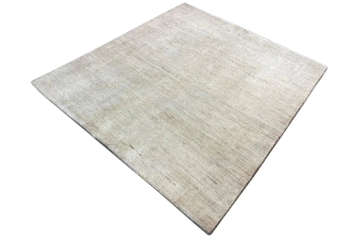 Gabbeh rug 155x141 cm, rectangular, with a light beige pile and a fine, understated pattern