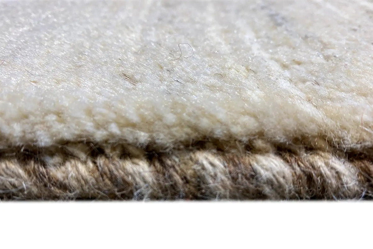Gabbeh rug, close-up of the pile edge with a dense, soft fiber blend