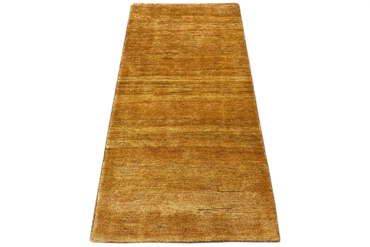 Gabbeh rug 146x70 cm, honey brown with a fine mottled gradient