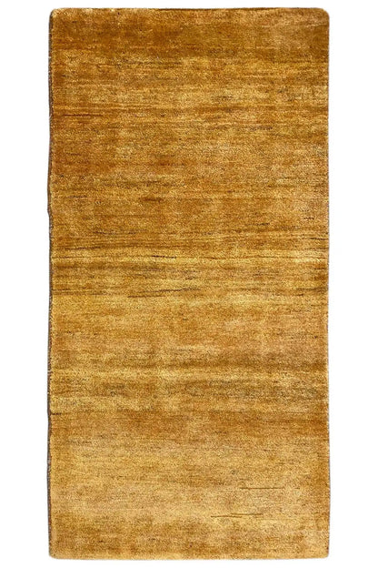 Gabbeh rug 146x70 cm, honey brown, fine heathered pattern