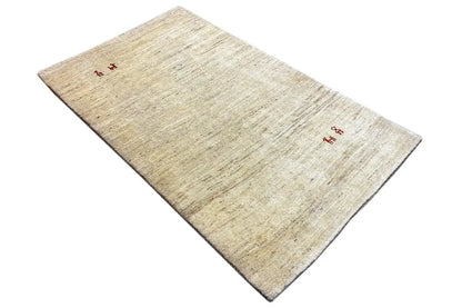 Beige Gabbeh rug, red pattern, rectangular, approx. 133×82 cm