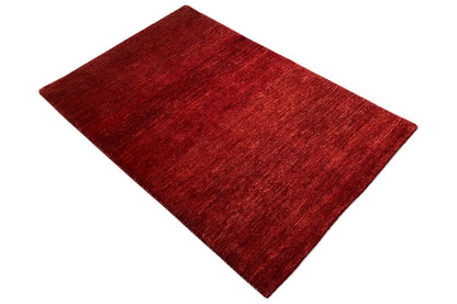 Gabbeh rug 112x81 cm, red corner detail with diagonal pattern