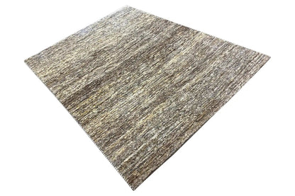 Gabbeh rug, rectangular: mottled brown-gray pattern across an even surface