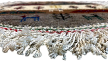 Gabbeh-Lori rug fringe, detail of the colorful selvedge (40x40 cm)