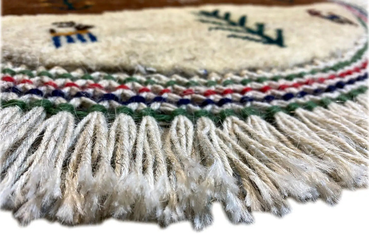 Gabbeh Lori cushion 40x40 cm with fringe trim around the edge
