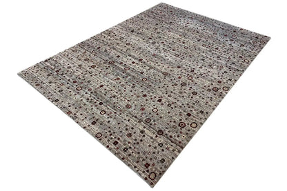 Gabbeh Lori rug, gray-brown with a small pattern, laid flat