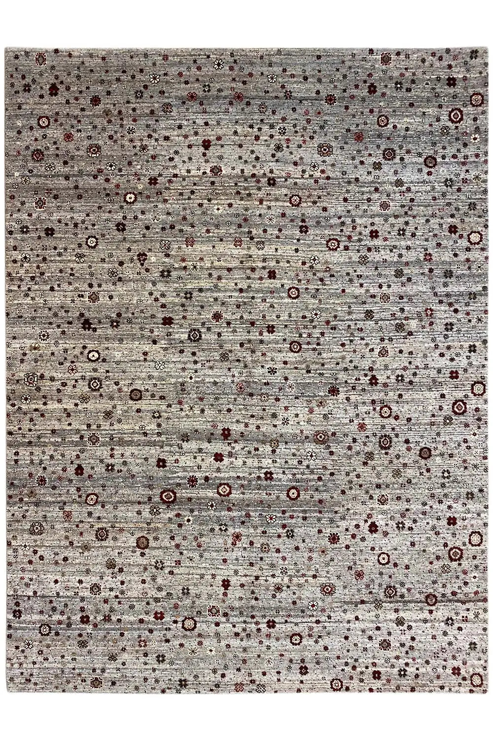 Gabbeh-Lori rug 245x172 cm, taupe with a delicate pattern and dark red accents