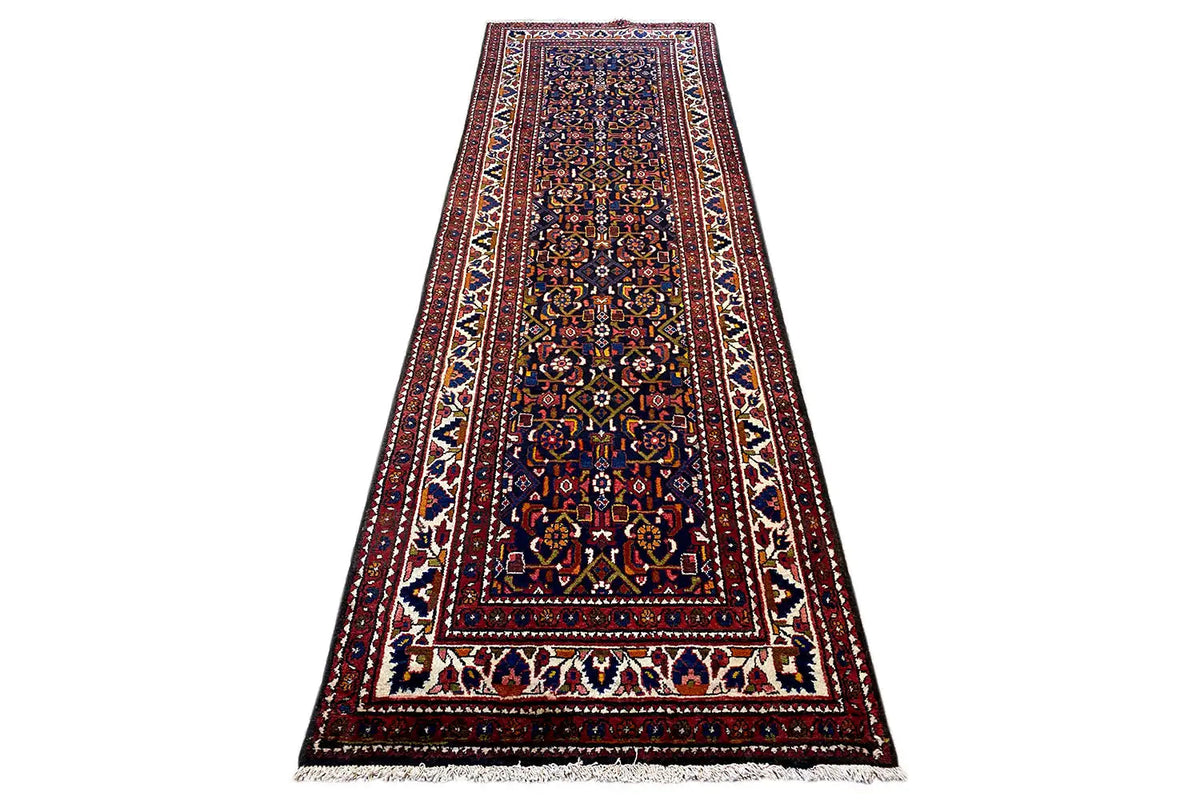 Hamadan runner, 325x110 cm, oriental pattern with border, flat-woven