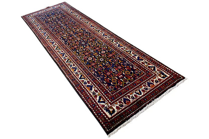 Hamadan runner, 325x110 cm, spread diagonally, colorful central pattern