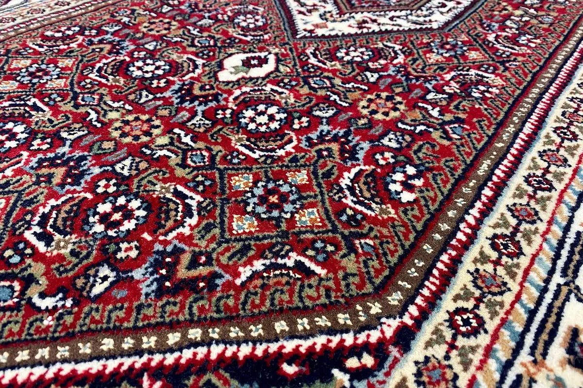 Bidjar rug 144x71 cm with red medallion motif and multicolored pattern