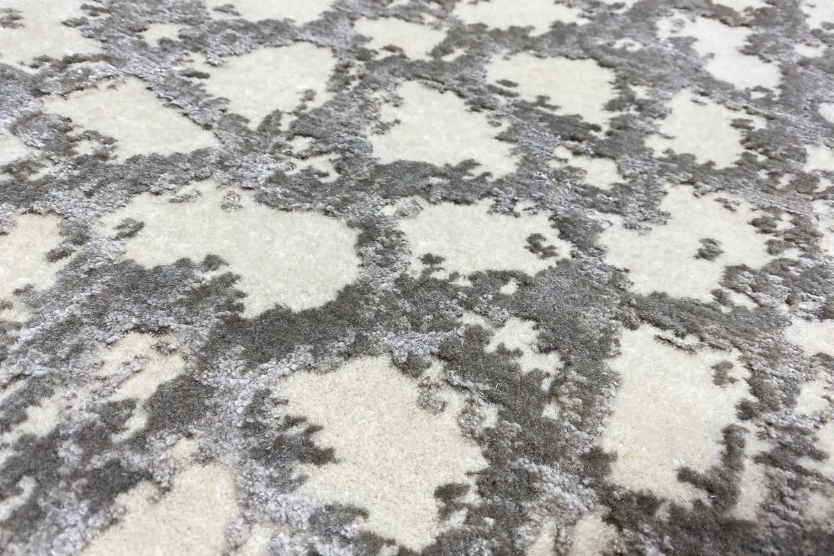 Designer rug 4959, 60x40 cm, close-up: beige, gray, abstract spots