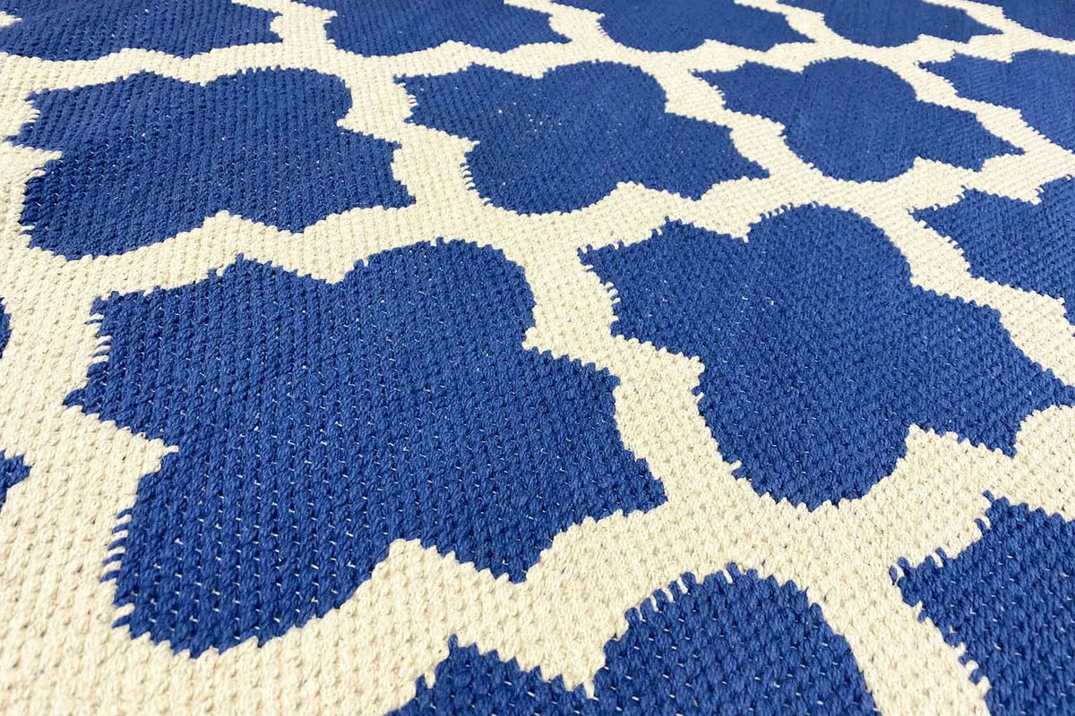 Modern Kilim - Samak 03 Blue - German Carpet Shop