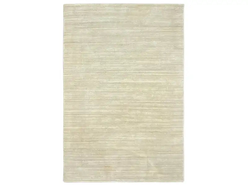 Rectangular beige Gabbeh loom rug with an even linear pattern