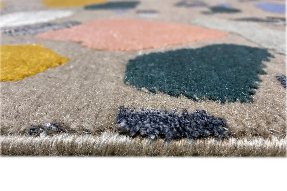 Runner rug Terrazzo 79x313 cm close-up: pile and bound edge