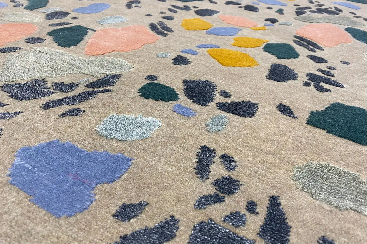Terrazzo runner rug 79x313 cm close-up: colorful terrazzo stone pattern