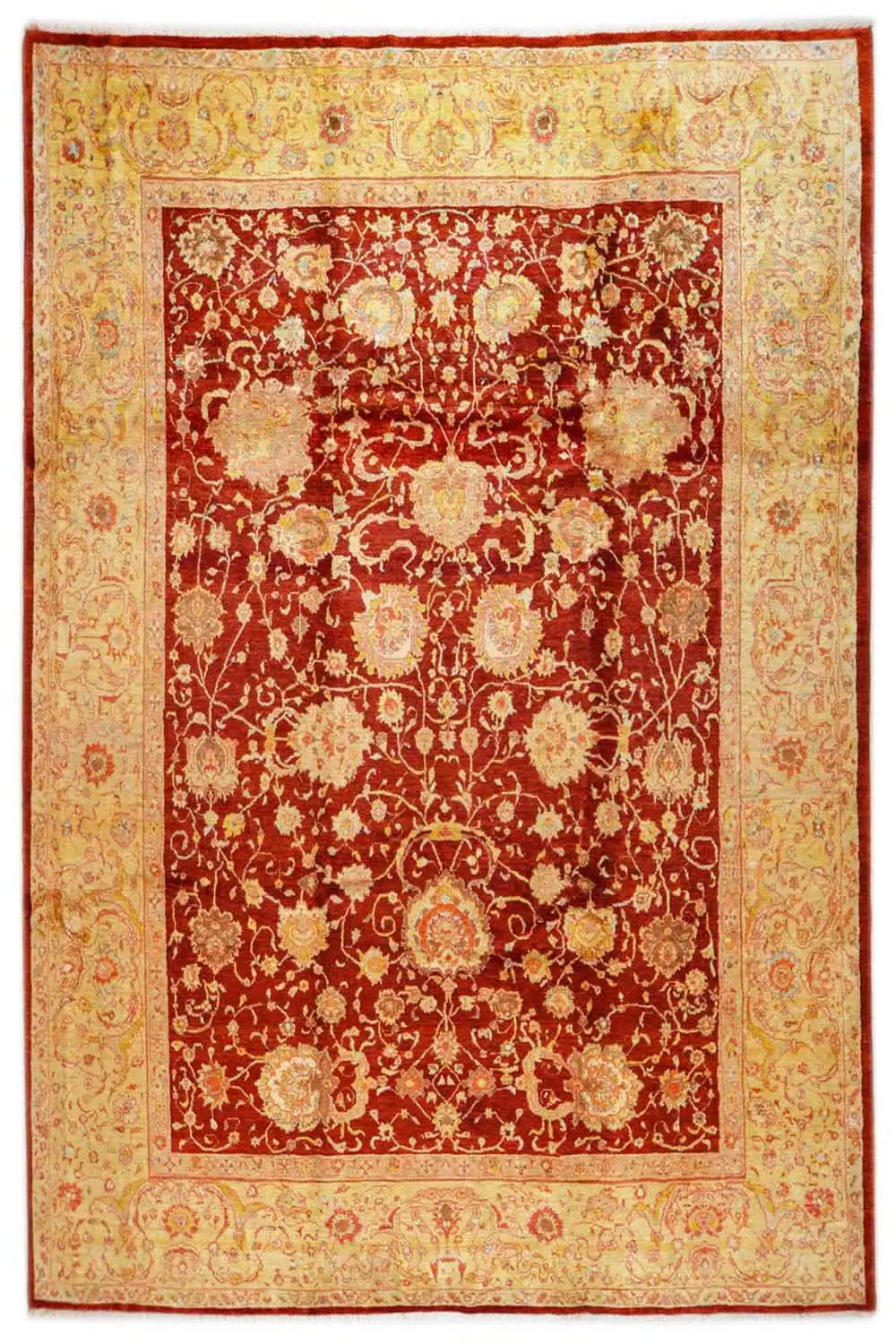 Sultan Abad Exclusive Oriental rug with red field and beige border design