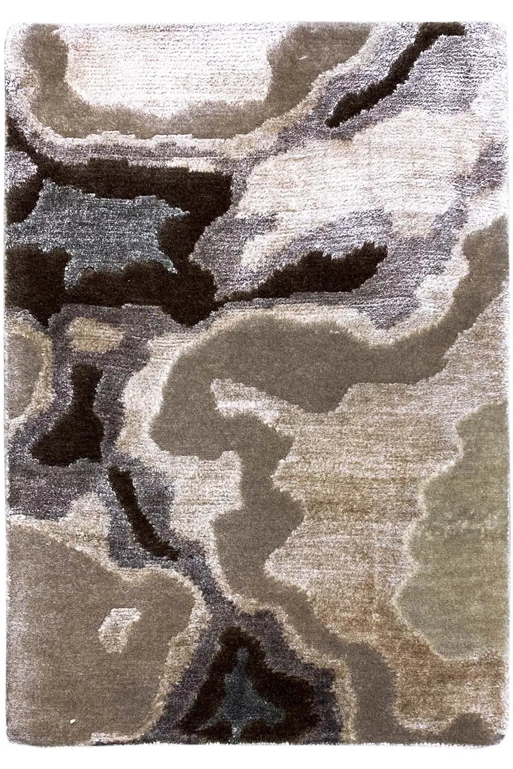 Designer rug 4966 with abstract pattern, gray/beige, 60x40 cm