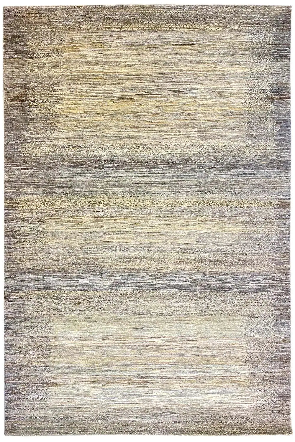 Gabbeh Lori rug (240x175 cm) with an all-over pattern in beige and gray tones