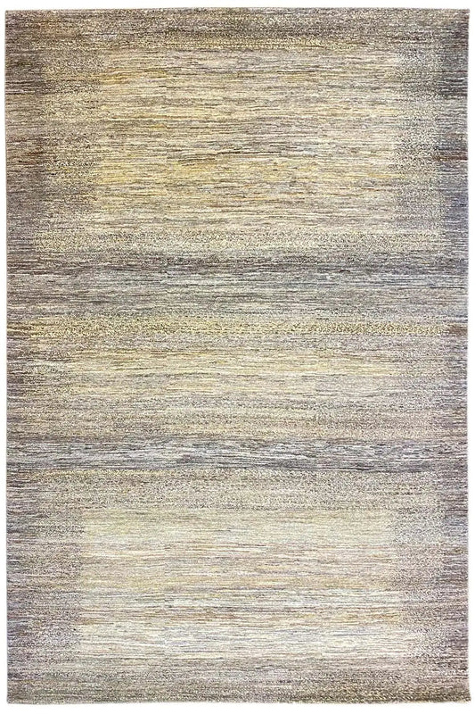 Gabbeh Lori rug (240x175 cm) with an all-over pattern in beige and gray tones