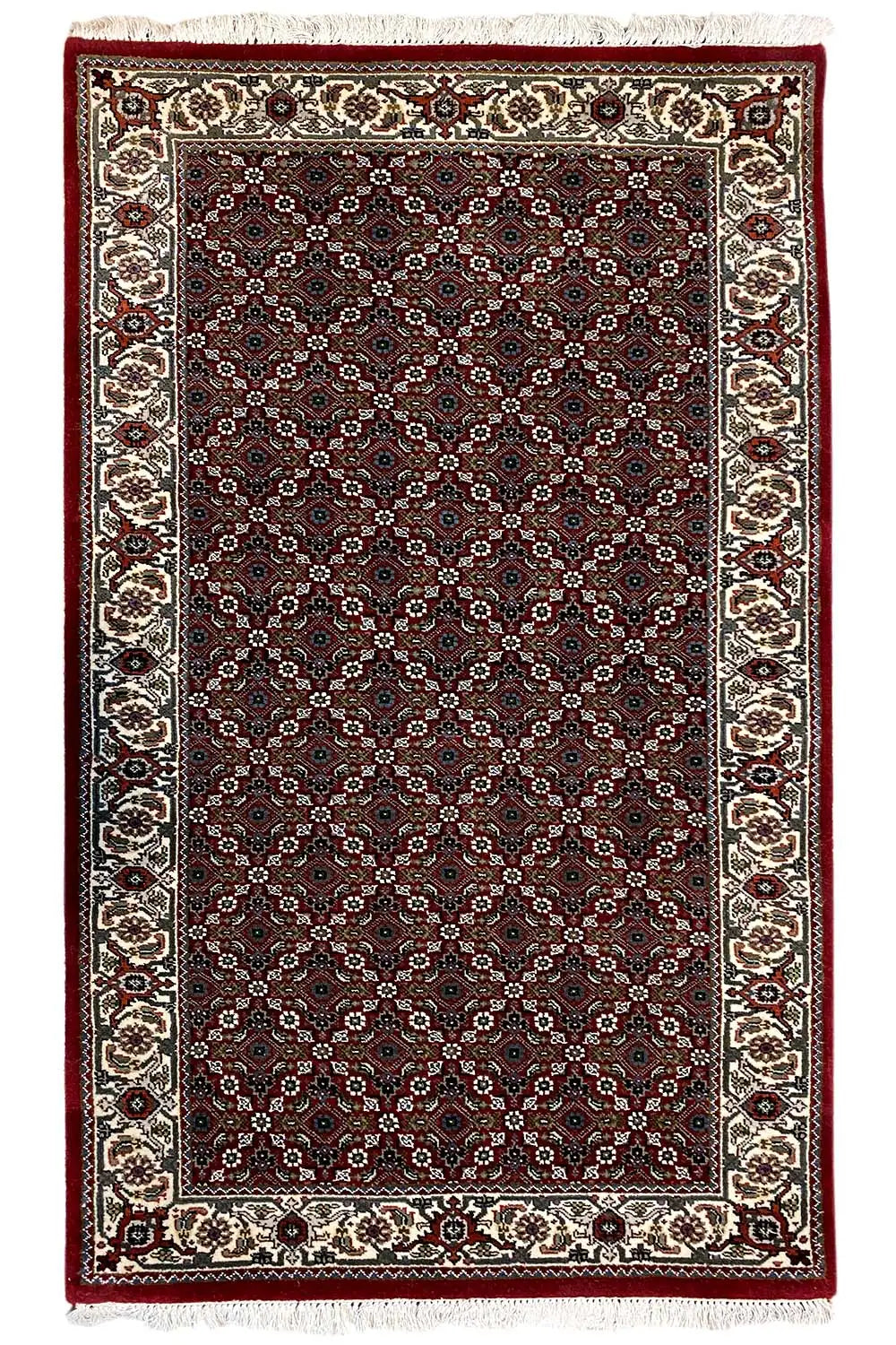 Bidjar rug (141x81 cm), rectangular, with a dark central field and a cream and red border