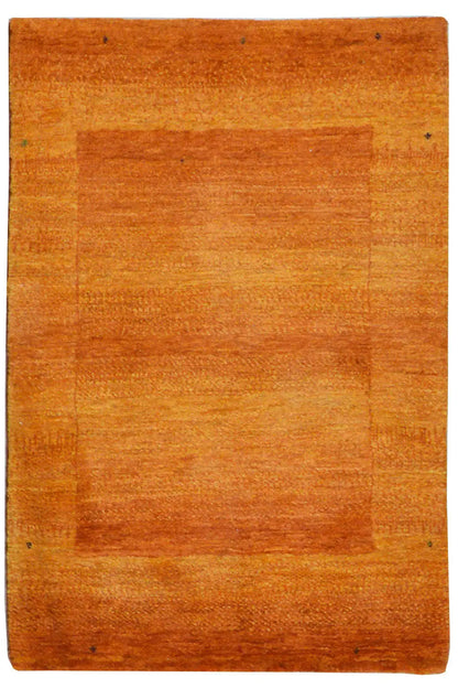 Lori Gabbeh rug with an orange-brown abstract pattern, 96x64 cm