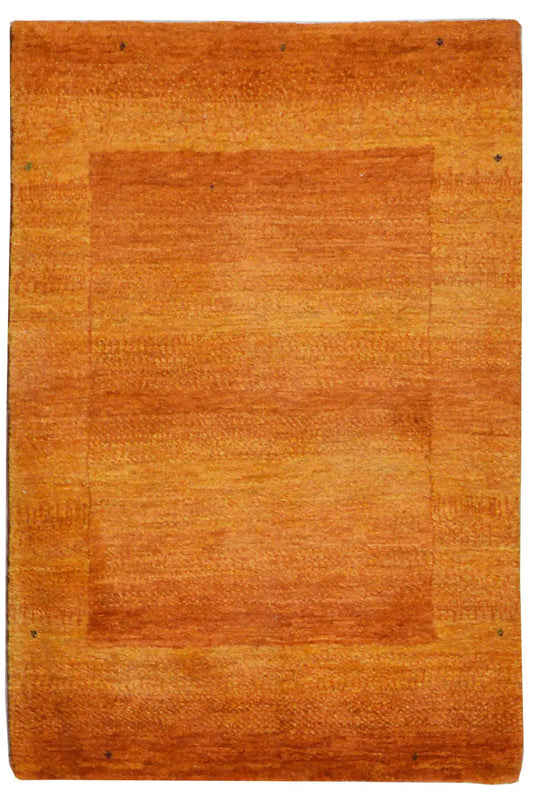 Lori Gabbeh rug with an orange-brown abstract pattern, 96x64 cm