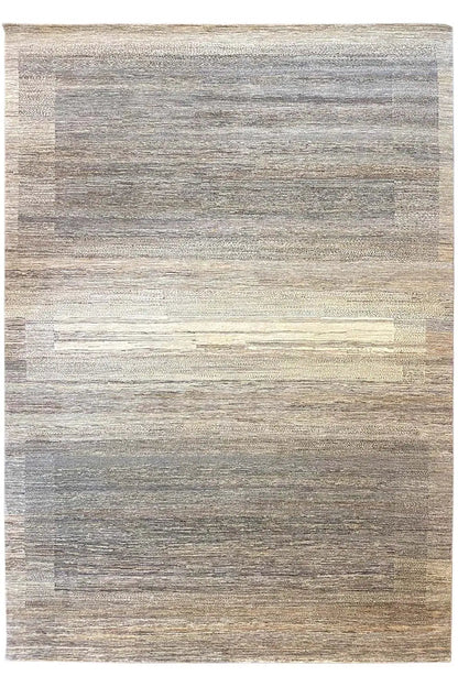 Gabbeh Lori rug, rectangular: solid gray-beige striped pattern