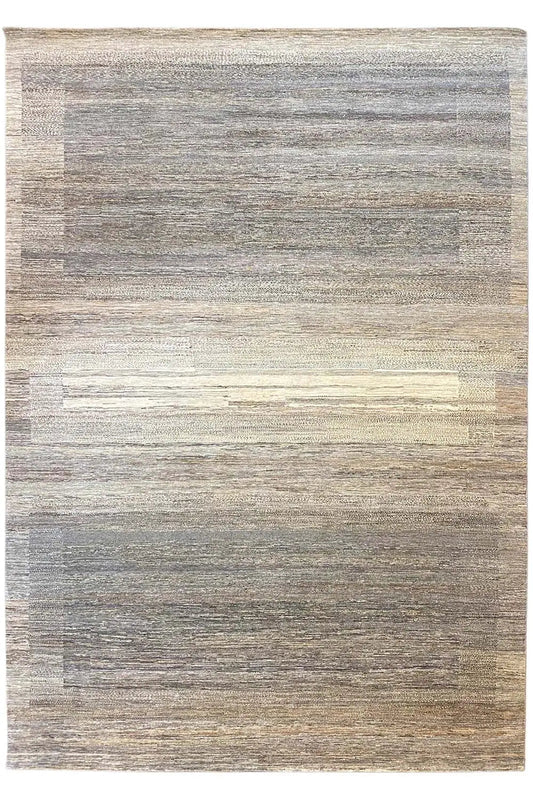 Gabbeh Lori rug, rectangular: solid gray-beige striped pattern