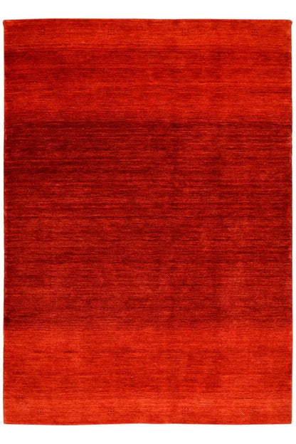 Red Gabbeh rug, rectangular surface with an even pattern and textured pile