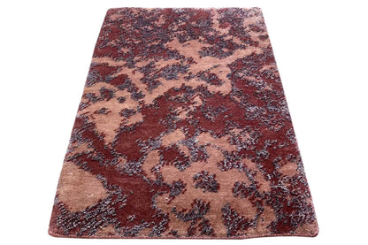 Designer rug 60x40 cm, abstract pattern in burgundy, beige and dark blue