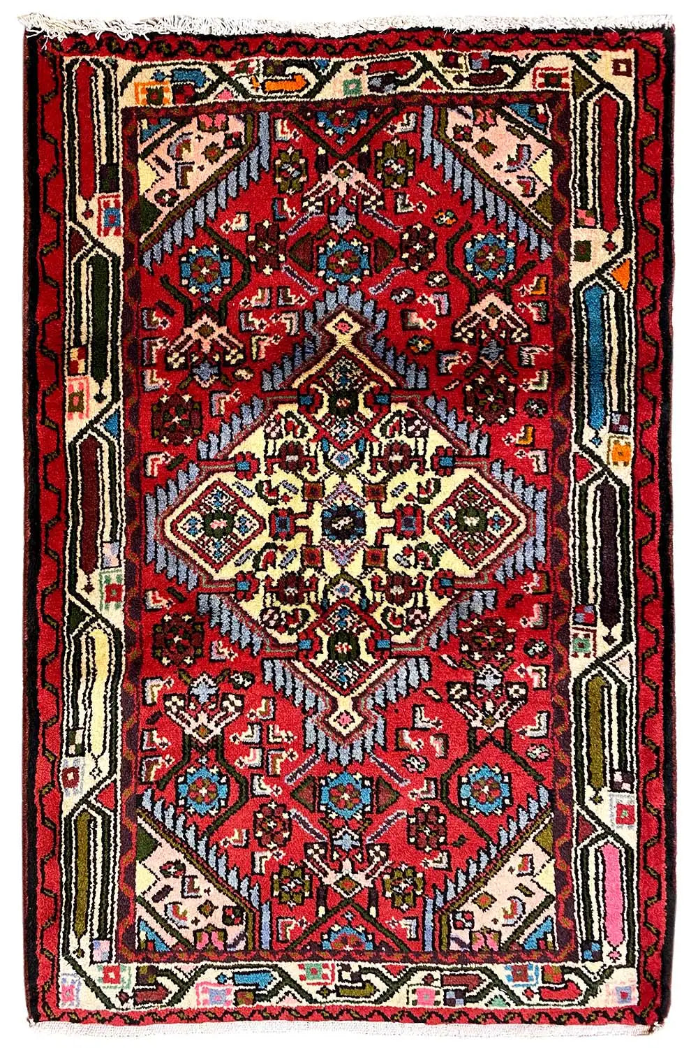 Hamadan rug 118x78 cm, central field with colorful decorative borders