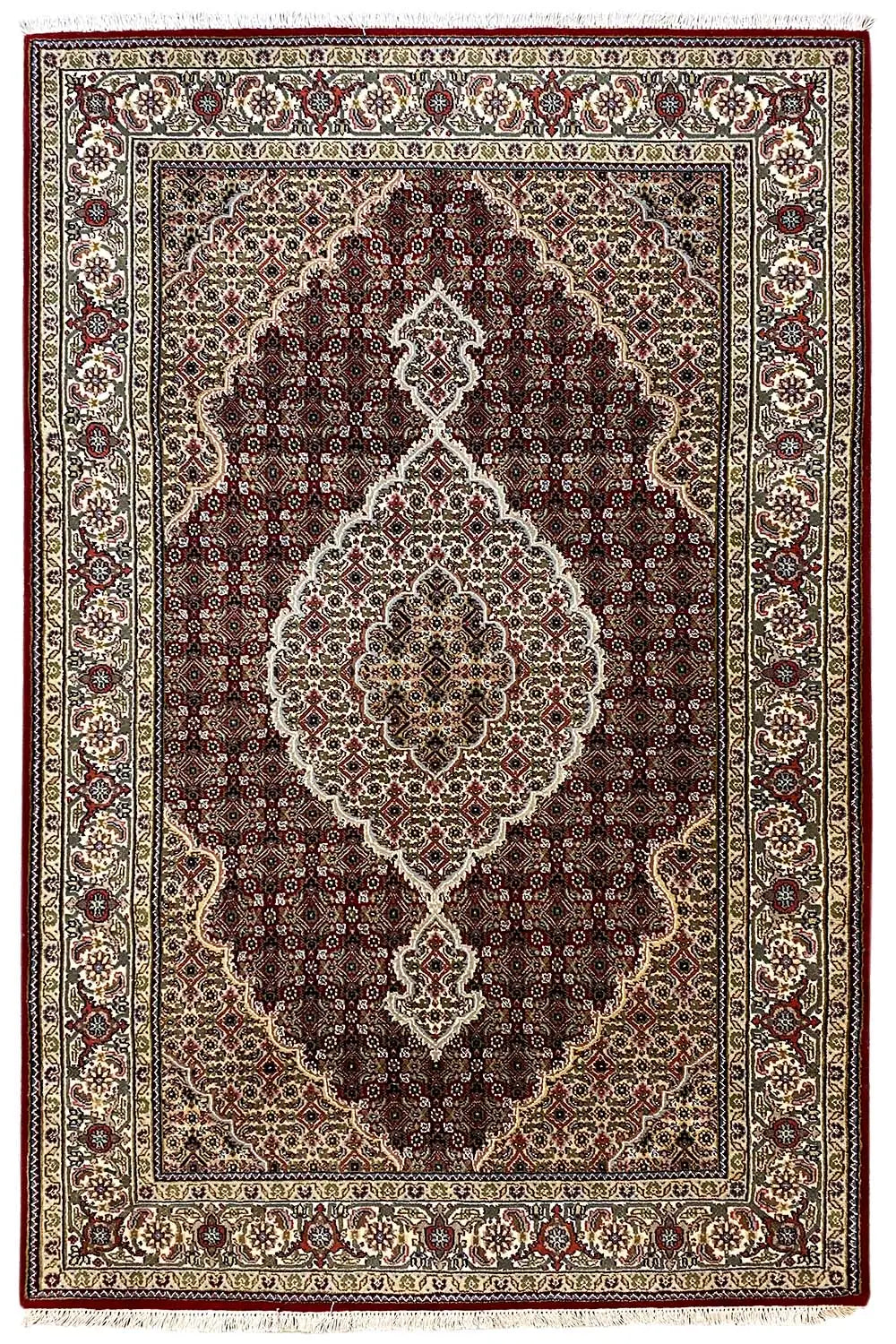 Indo Tabriz rug (185x125 cm), rectangular with a border and dark pattern