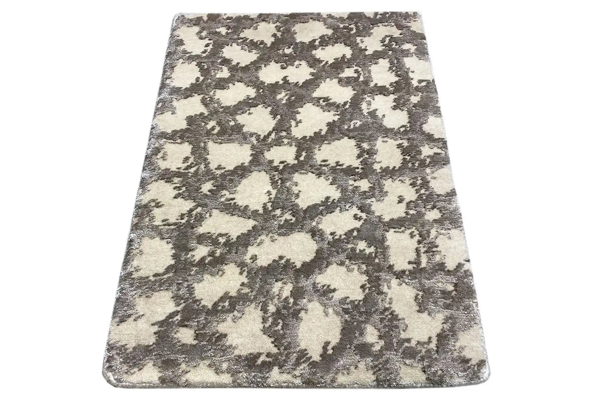 Designer rug 4959, 60x40 cm, rectangular, beige-gray with patterned areas
