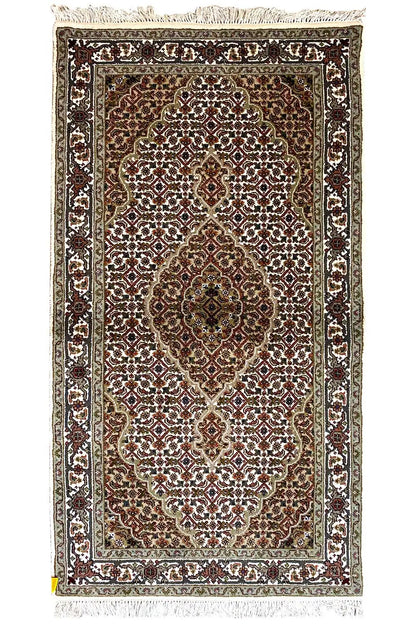 Indo Tabriz rug 164x88 cm, rectangular, dark ornamental central field, border edging