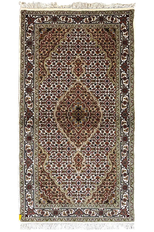 Indo Tabriz rug 164x88 cm, rectangular, dark ornamental central field, border edging