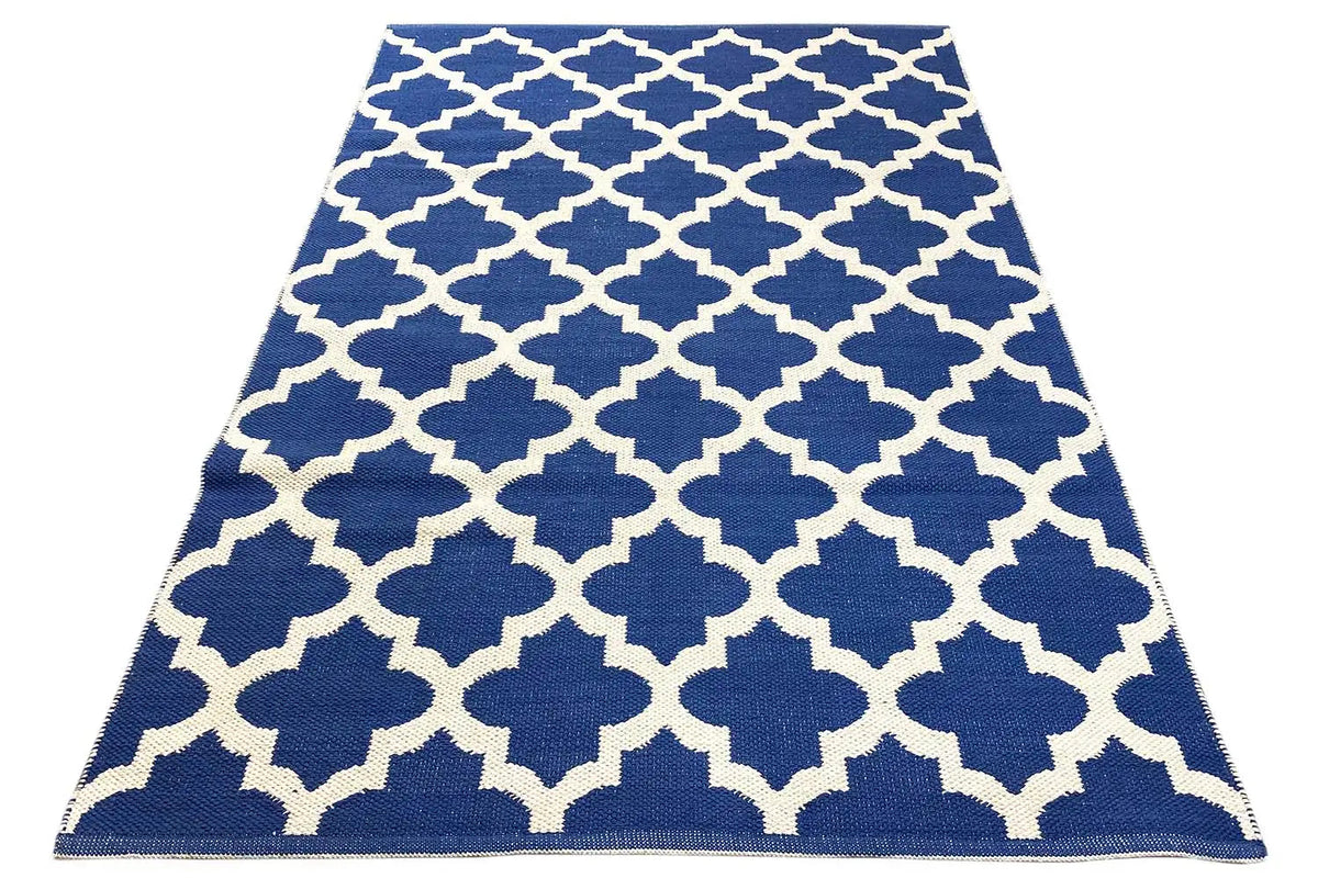 Modern Kilim - Samak 03 Blue - German Carpet Shop